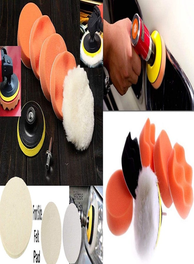 دي آي واي كرافتس مجموعة أدوات تلميع السيارات والحرف اليدوية، تتضمن قطعتين من وسادات اللباد عالية الكثافة، مقاس 6 بوصات، و12 قطعة، مع محول مثقاب M10/14، وإسفنجة تلميع، وغسيل عجلات (مع قطعتين من وسادات اللباد عالية الكثافة، مقاس 6 بوصات). - Image 5